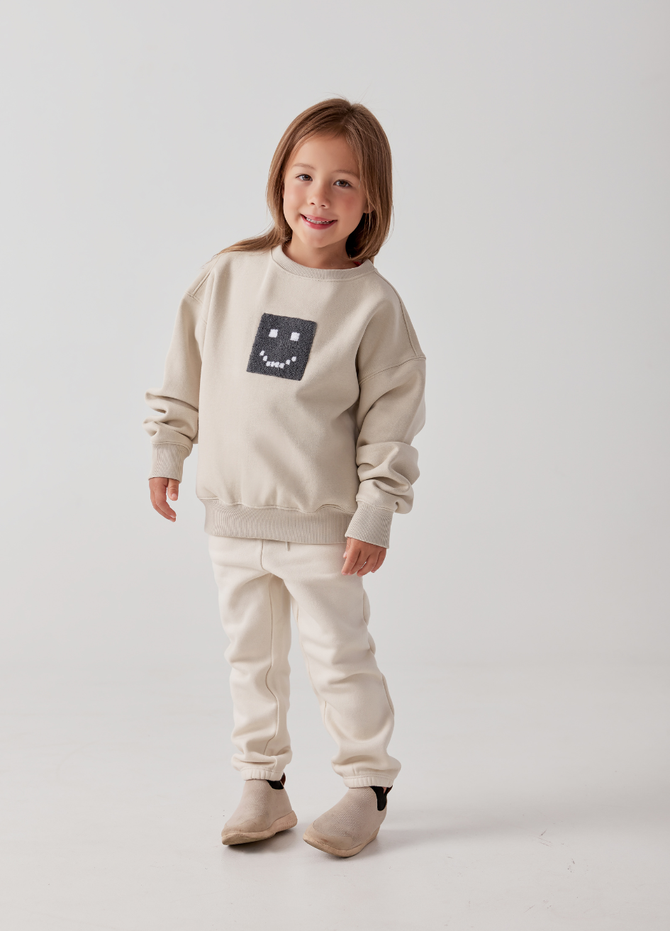 Kids "Pixel" Taupe Sweatshirt