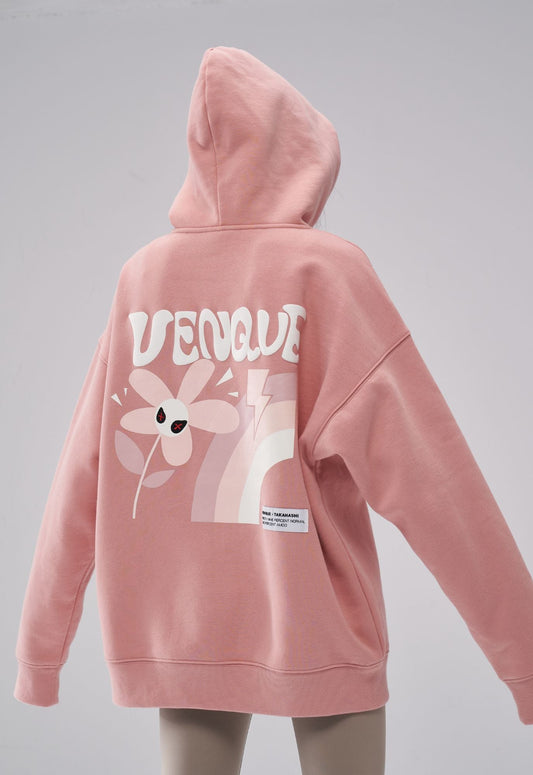 "Aster" Fleur Pink Hoodie