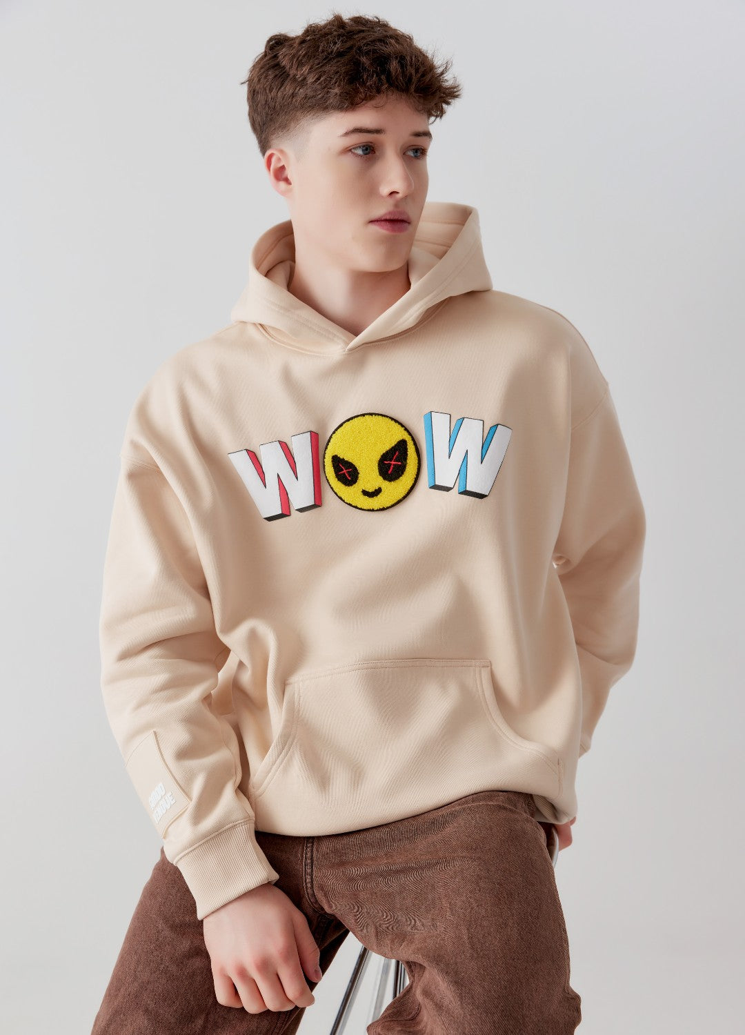 Beige drew house discount hoodie