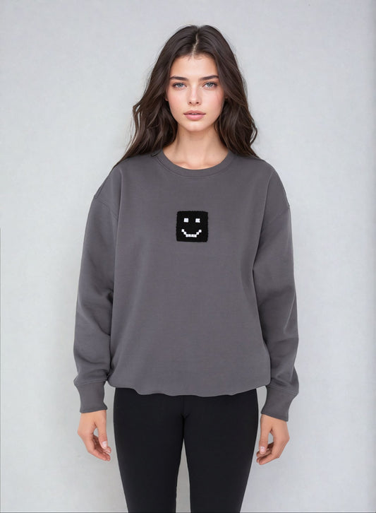 SuperSoftâ„¢ Pixel Charcoal Sweatshirt