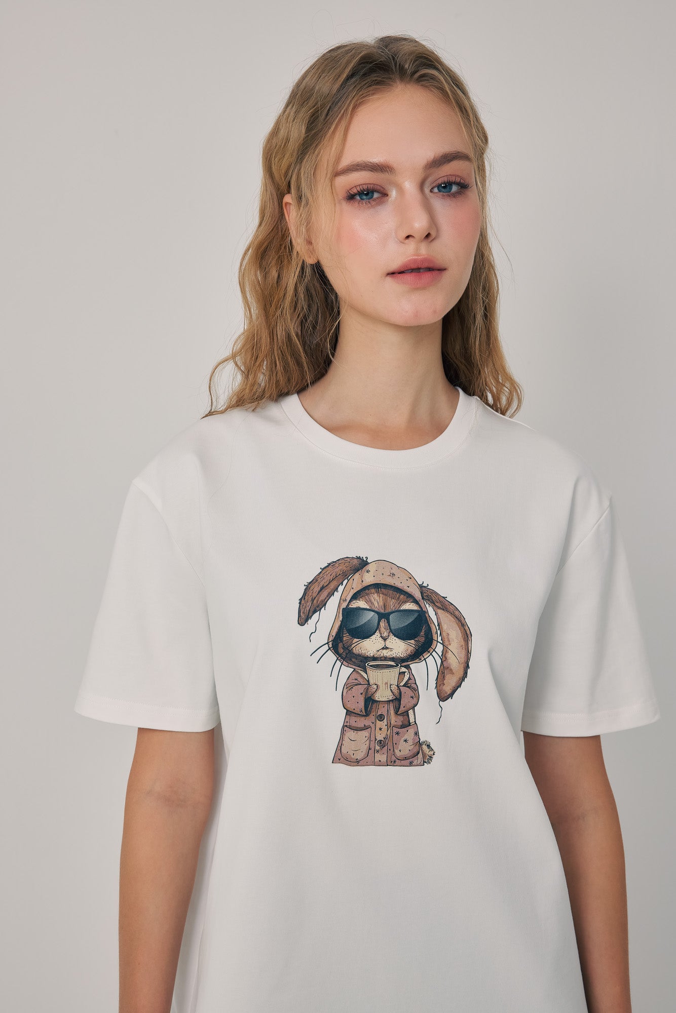 Morning Brew Bunny Tee White