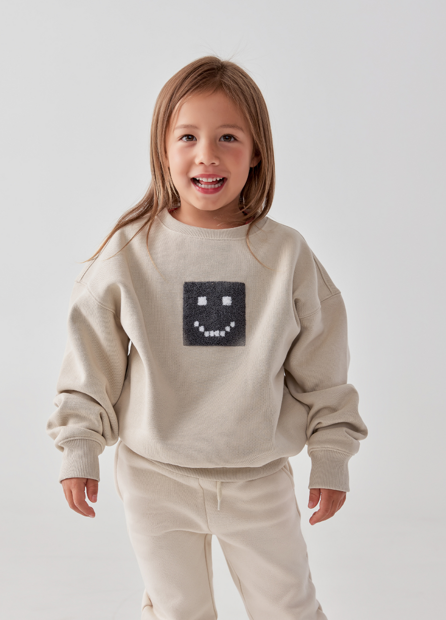 Kids "Pixel" Taupe Sweatshirt