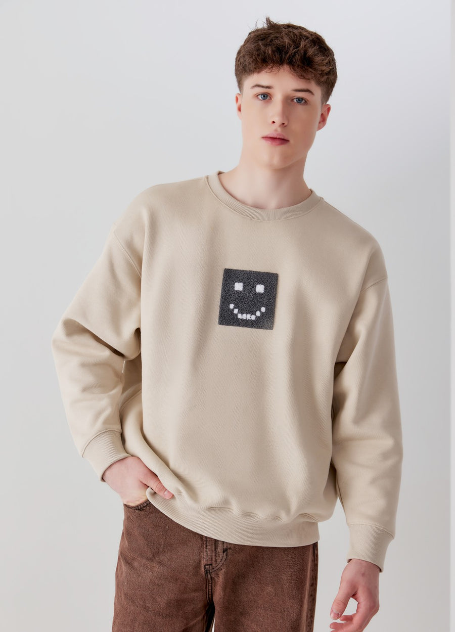 Men's "Pixel" Taupe Sweatshirt