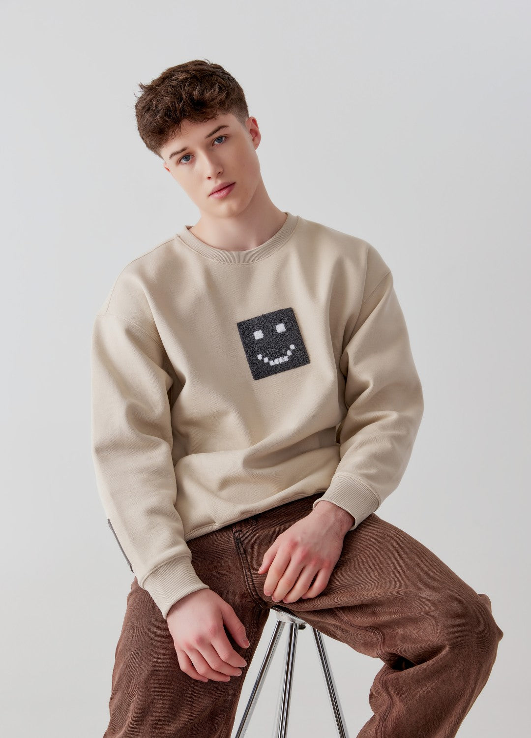 Men's "Pixel" Taupe Sweatshirt