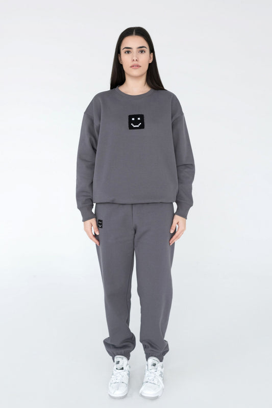 SuperSoft™ Pixel Charcoal Suit: Sweatshirt & Pants