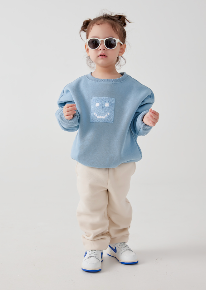 Kids "Pixel" Fog Blue Sweatshirt