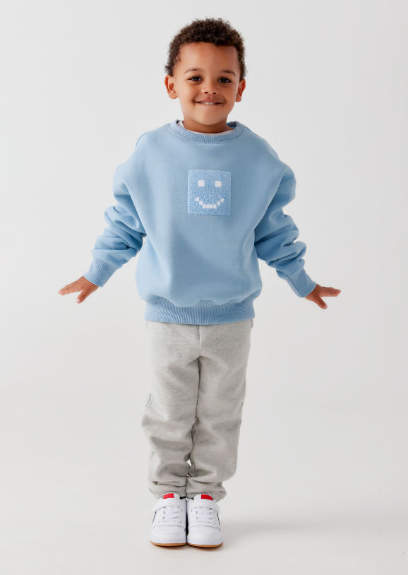 Kids "Pixel" Fog Blue Sweatshirt